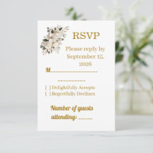 Elegant guldtypografi Bröllop RSVP-svarskort
