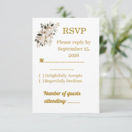 Elegant guldtypografi Bröllop RSVP-svarskort OSA Kort