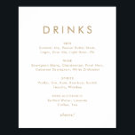 Elegant guldtypografi Bröllopsdrycker Meny Skylt<br><div class="desc">Denna eleganta guldtypografi bröllopsdrycker meny skylt är perfekt för ett modernt bröllop. Den enkla designen har klassisk minimalistisk guld- och vit typografi med en rustik boho-känsla. Kan anpassas i valfri färg. Håll designen minimal och elegant, som den är, eller anpassa den genom att lägga till dina egna grafik och konstverk....</div>