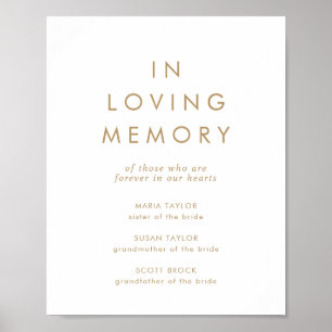 Elegant guldtypografi i minnesmärke för älskade poster