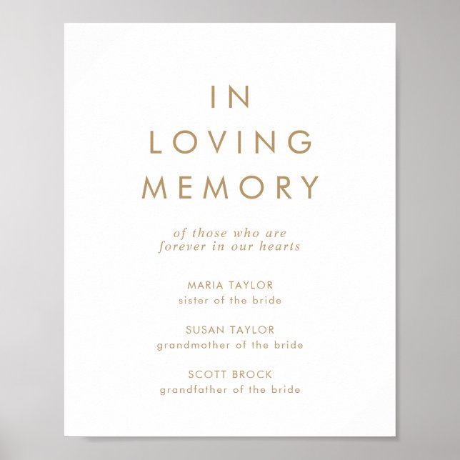 Elegant guldtypografi i minnesmärke för älskade poster (Framsidan)
