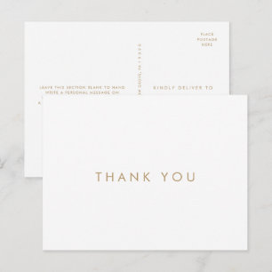 Elegant guldtypografi Tacksamt vykort