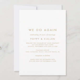 Elegant guldtypografi Vi Gör Igen Löfteförnyelse Inbjudningar
