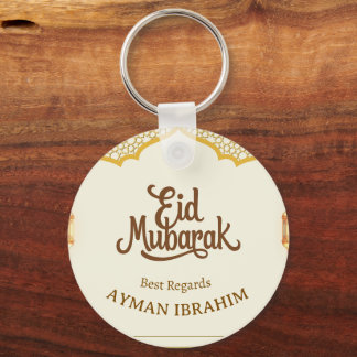 Elegant guldvalv Personlig Eid Mubarak Nyckelring