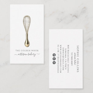 Elegant Guldvisp Bagare Bageri Kock Catering Visitkort