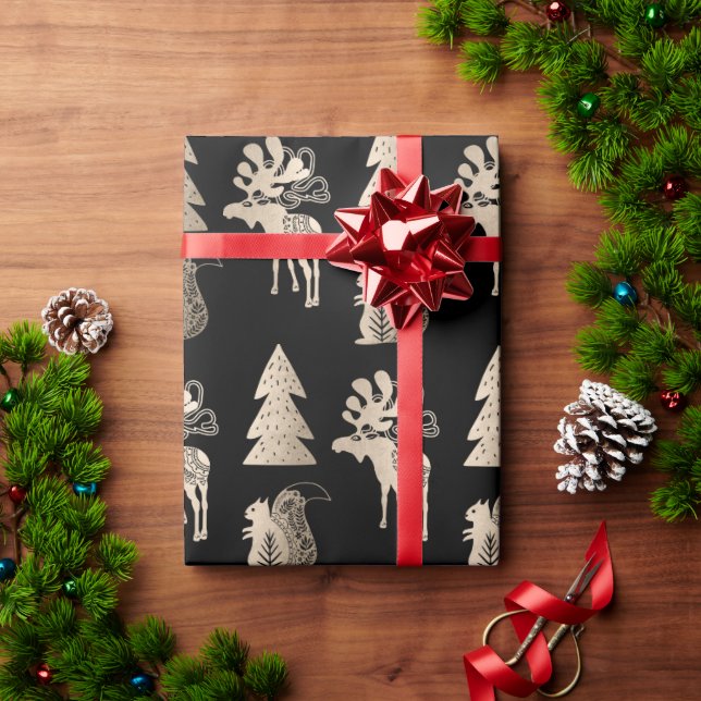 Elegant gullig ro guld jul mönster presentpapper (Julgåva)