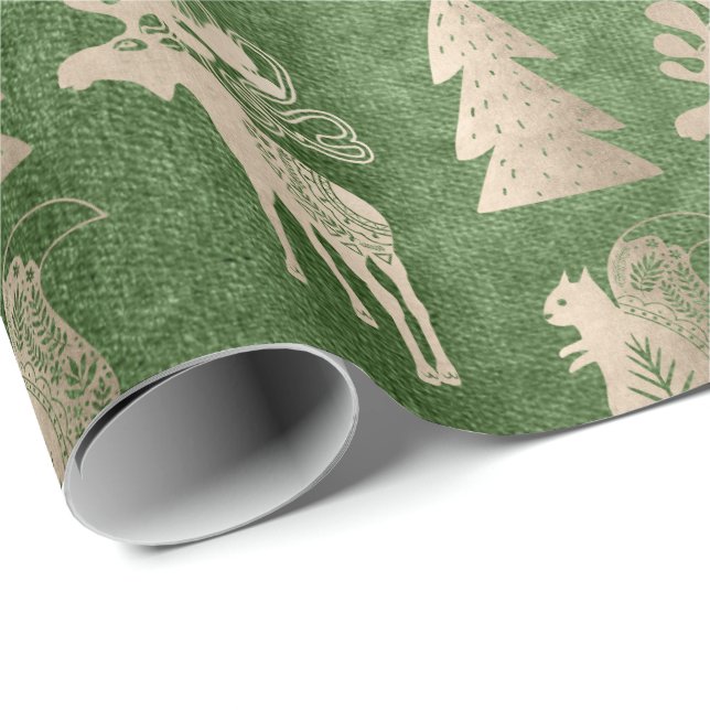 Elegant gullig ro guld jul mönster presentpapper (Rullad Hörn)