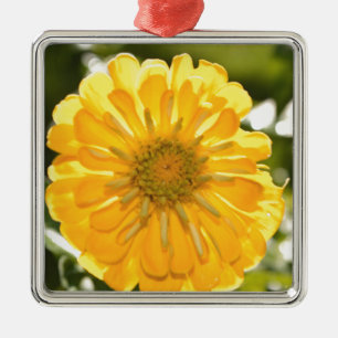 Elegant gult blommigt daisy julgransprydnad metall