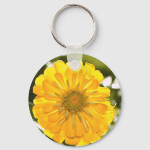 Elegant gult blommigt daisy nyckelring