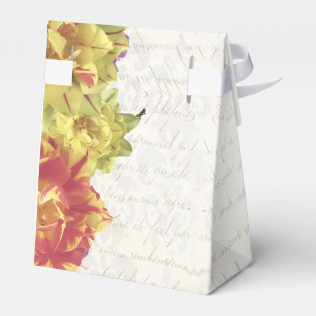 Elegant gult blommigt land blommigt bröllop presentaskar (Baksidan Sidan)