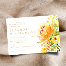 Elegant Gult Blommigt Möhippa för vattenfärg