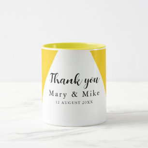 Elegant Gult Blommigt Tack Ceramic Combo Mugg
