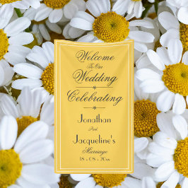 Elegant Gult Bröllop Välkommen Banner-bakgrund