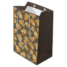 Elegant Gult Brown Botanical Mönster Gift