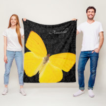 Elegant Gult Butterfly Black Damask Add Namn