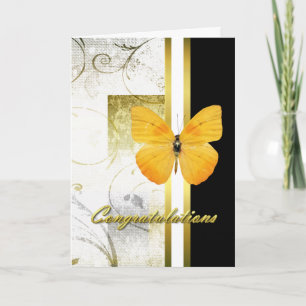 Elegant Gult Butterfly Studenten Card Kort