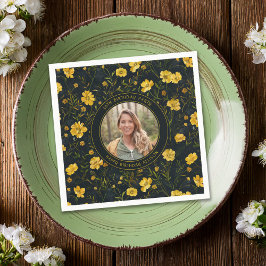 Elegant Gult Butterkoppsblommor, Födelsedagsfest Pappersservett