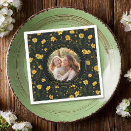 Elegant Gult Butterkoppsblommor Mors dag Pappersservett