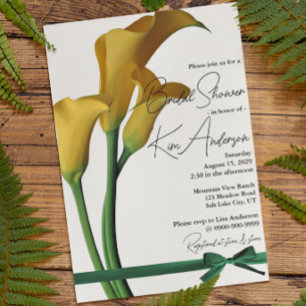 Elegant Gult Calla Lily Möhippa Inbjudningar