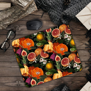 Elegant gult citrusfrukter av orange mönster musmatta