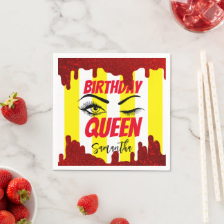 Elegant Gult födelsedag 18:e | 21:a | 40 | 50 Pappersservett