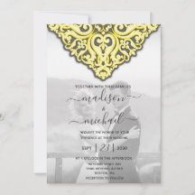 Elegant Gult Grått Damask Wedding