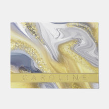 Elegant Gult Grått Guld Marble Effect Namn