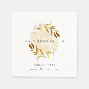 ELEGANT GULT GULD FOLIAGE WREATH MÖHIPPA PAPPERSSERVETT