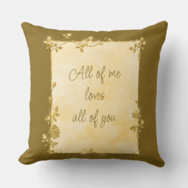Elegant Gult Guld Gnistra Ram Valentine Kudde
