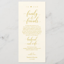 Elegant Gult Guld, Ställe-inställning tackkort Program