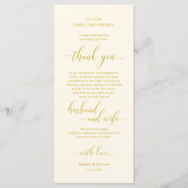 Elegant Gult Guld, Ställe-inställning tackkort Program