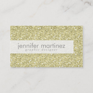 Elegant Gult Guld Tones Glitter & Sparkles 2 Visitkort