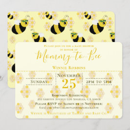 Elegant Gult Honeycomb Mamma till Bee Baby Shower Inbjudningar