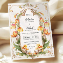 Elegant Gult - inbjudan till bröllopsbröllop