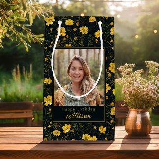 Elegant-Gult-knapp Flower Photo Birthday