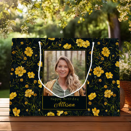 Elegant-Gult-knapp Flower Photo Birthday