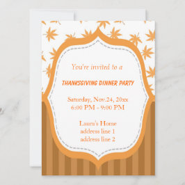 Elegant gult löv thanksgiving middag party inbjudningar