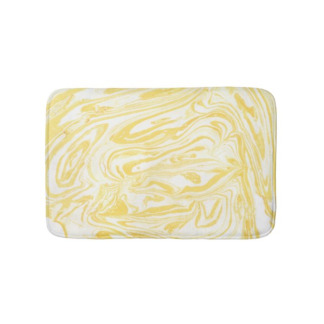 Elegant Gult Marble: Handdrad Struktur Badrumsmatta (Framsidan)