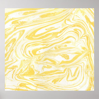 Elegant Gult Marble: Handdrad Struktur Poster