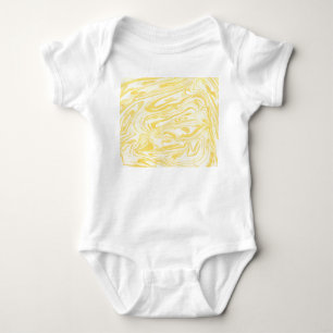 Elegant Gult Marble: Handdrad Struktur T Shirt