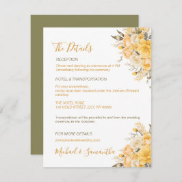 Elegant Gult och Elfenbenskusten Ro Bröllop Tilläggskort