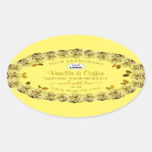 Elegant Gult Product Labels Blommar Ro Logotyp