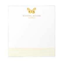 Elegant Gult Rand & Butterfly - Personlig