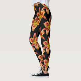 Elegant Gult Rosa Daylilies Leggings