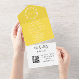 Elegant Gult Script Modern OSA QR-kod