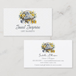 Elegant Gult Silver Gift Basket Visitkort
