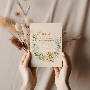 Elegant Gult Solros Sunny Baby Shower Inbjudningar