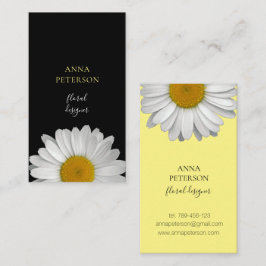 Elegant Gult Svart Daisy Flower Affärskort Visitkort