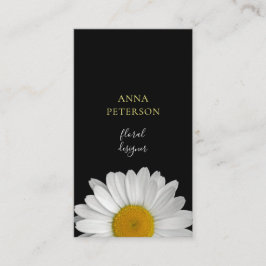 Elegant Gult Svart Daisy Flower Affärskort Visitkort