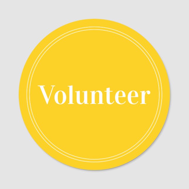 Elegant Gult Voluntetic Magnetic Namnbricka (Framsida)